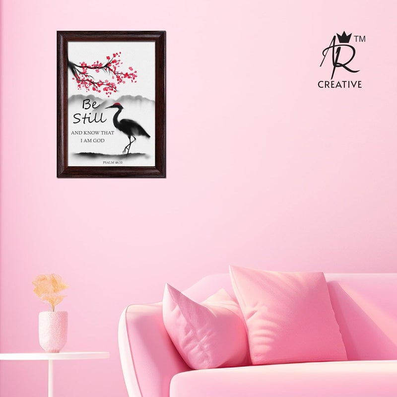 AR Creative Be Still And Bible Verse Wall Photo Framed Wall Poster Bible Quotes Print with Frame Home 18 inch x 135 inch Multicolor - Image 3