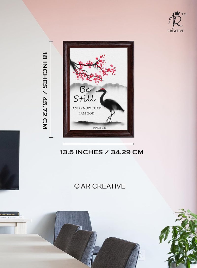 AR Creative Be Still And Bible Verse Wall Photo Framed Wall Poster Bible Quotes Print with Frame Home 18 inch x 135 inch Multicolor - Image 4