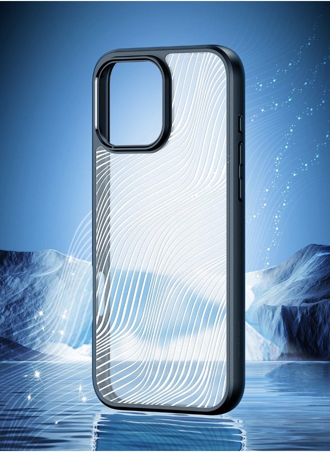 iPhone 16 Pro Max Case, [SGS Dropproof Certification][Streamline Texture][Frosted Feel] Slim Shockproof Frosted Case Cover for Apple iPhone 16 Pro Max, Black