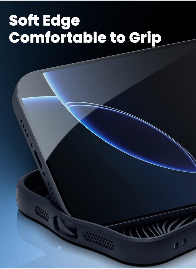 iPhone 16 Pro Max Case, [SGS Dropproof Certification][Streamline Texture][Frosted Feel] Slim Shockproof Frosted Case Cover for Apple iPhone 16 Pro Max, Black