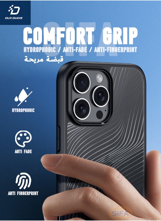 DUX DUCIS - iPhone 16 Pro Max Case, Anti-Drop Slim Shockproof Frosted Back Cover,  [SGS Dropproof Certification][Streamline Texture][Frosted Feel] Case Cover for Apple iPhone 16 Pro Max, Black - Image 1