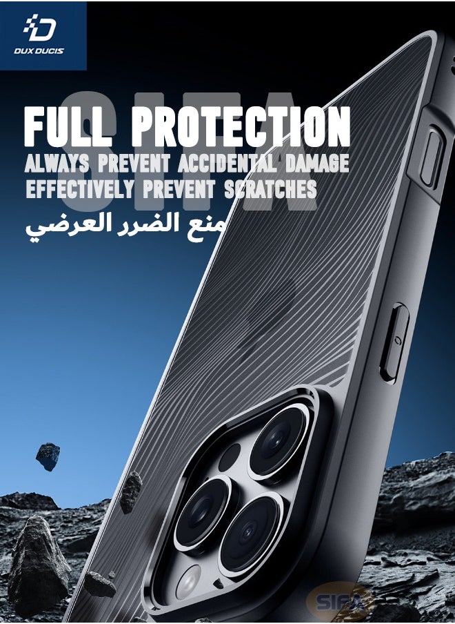 DUX DUCIS - iPhone 16 Pro Max Case, Anti-Drop Slim Shockproof Frosted Back Cover,  [SGS Dropproof Certification][Streamline Texture][Frosted Feel] Case Cover for Apple iPhone 16 Pro Max, Black - Image 1