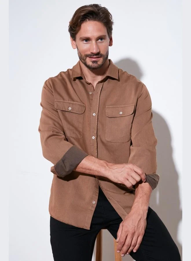 Buratti  Buratti Cotton Double Pocket Regular Fit Shirt Men's SHIRT CF25W128858 for Men | Best Price UAE