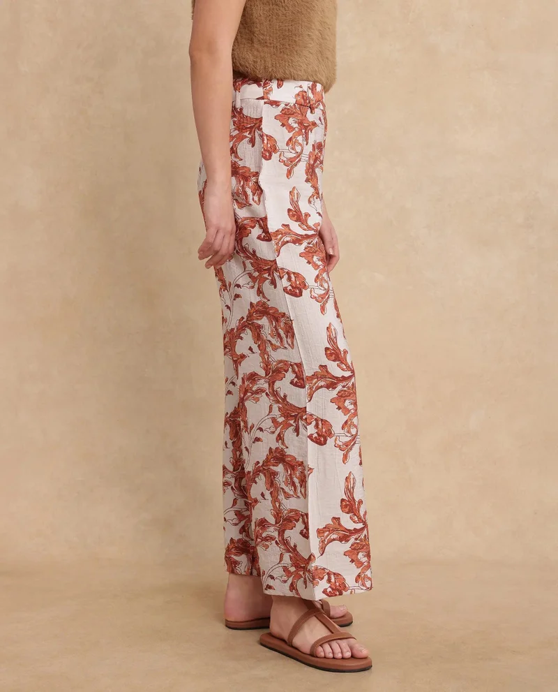 Rareism Women's Printed Flared Trouser
