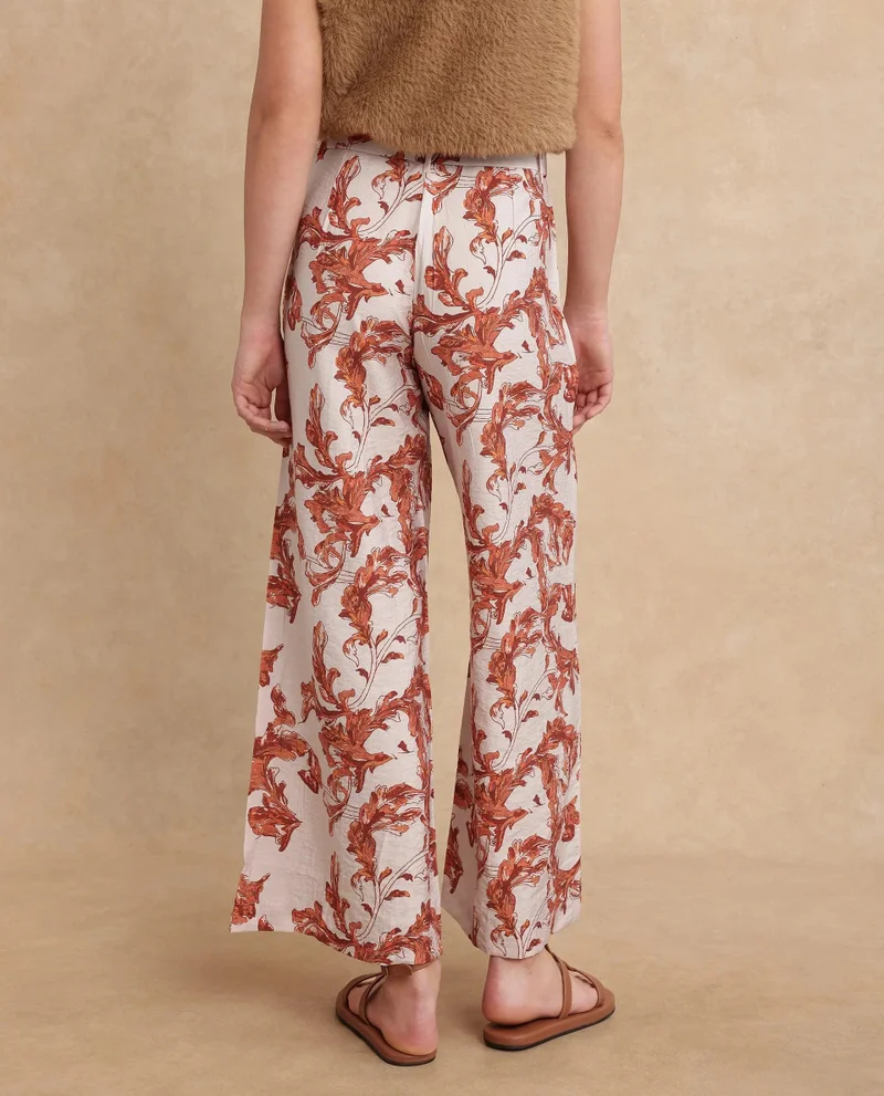 Rareism Women's Printed Flared Trouser