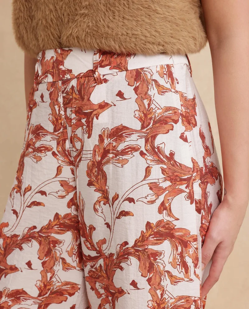 Rareism Women's Printed Flared Trouser