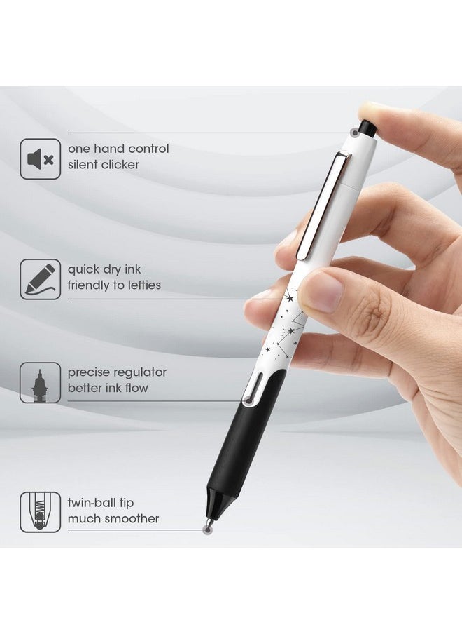 WRITECH Retractable Liquid Rollerball Pen: Click Silent Multicolor Rolling Ball Pens Black & Red Ink Colorwriting Journaling Notetaking Sketching 8Ct Smooth 0.5Mm Fine Point Tip No Bleed Smear Smudge  - Image 3