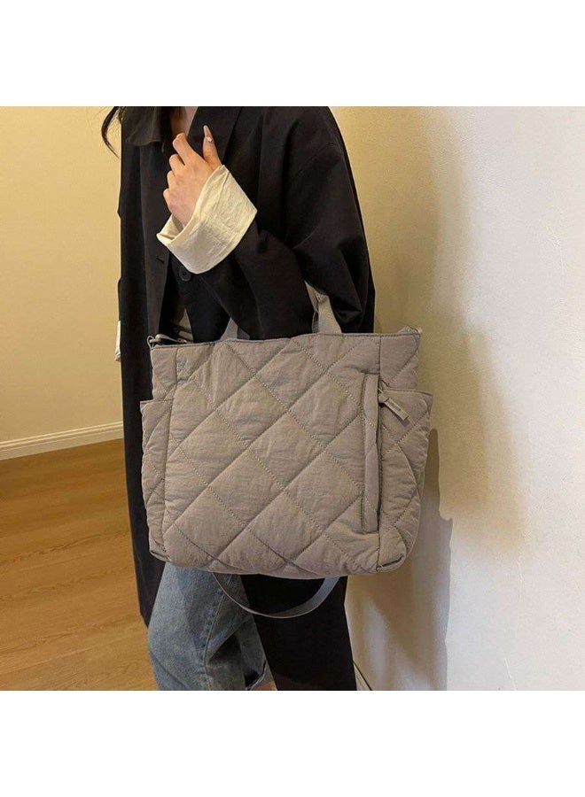 Tote Bag Canvas Waterproof-Crossbody & Shoulder Bag Multi Pockets & Functional Bag - Perfect For Shopping, Travel, Work,College, Students & Everyday Use. - Image 3