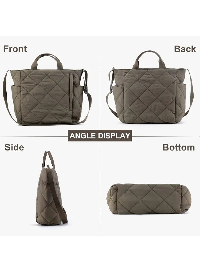 Tote Bag Canvas Waterproof-Crossbody & Shoulder Bag Multi Pockets & Functional Bag - Perfect For Shopping, Travel, Work,College, Students & Everyday Use. - Image 4