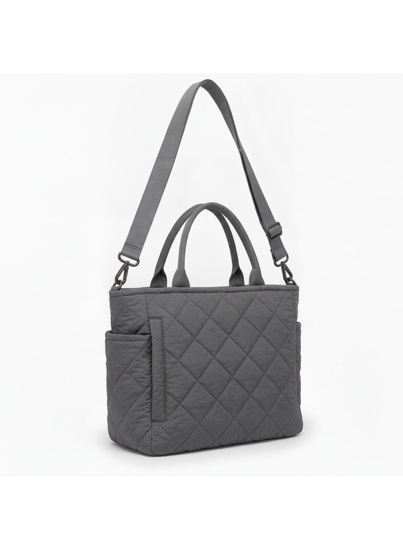 Tote Bag Canvas Waterproof-Crossbody & Shoulder Bag Multi Pockets & Functional Bag - Perfect For Shopping, Travel, Work,College, Students & Everyday Use. - Image 2
