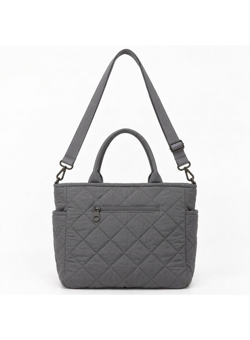 Tote Bag Canvas Waterproof-Crossbody & Shoulder Bag Multi Pockets & Functional Bag - Perfect For Shopping, Travel, Work,College, Students & Everyday Use. - Image 3
