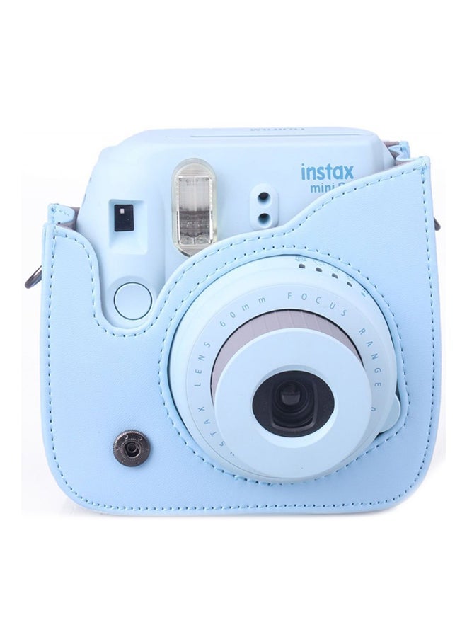NIBEMINENT Camera Case Cover With Strap For Fujifilm Instax Mini 8 Blue - Image 3