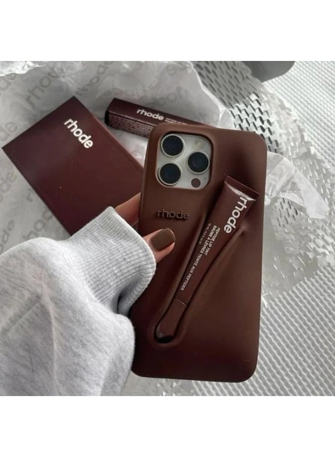 Rhode Cell Phone Case with Lip Holder, Simple Design, Silicone Lip Support, with Back Lip Holder (Odorless) - Image 4