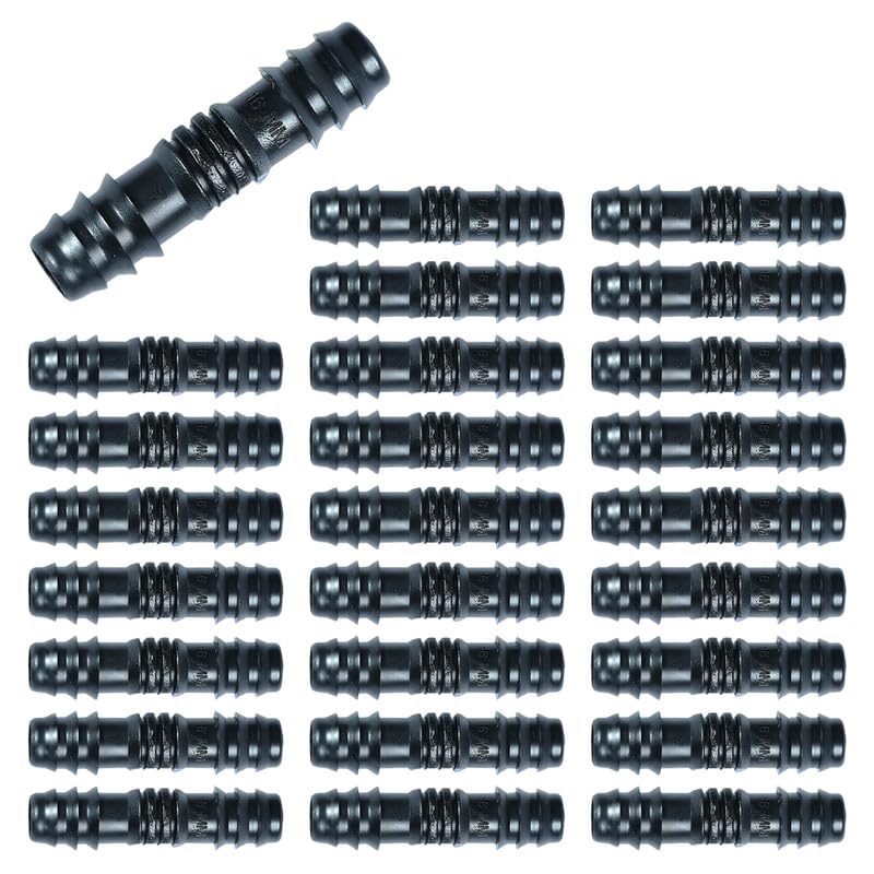 Cinagro 16mm Straight Connector, Drip Irrigation Accessory, UV-Stabilized Non-Toxic Material, Leak-Proof, Easy to Install, for Garden Pipes, Planters & Drip Systems, for Watering Plants, Pack of 25 - Image 1