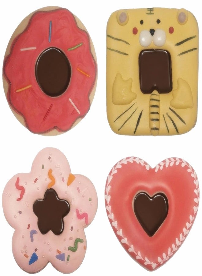 Comais Large Size Donut Design Cookie Cutters Set of 4 pcs, Stainless Steel 4 Shapes Cream-filled Doughnut Fondant Cutter Molds Baking DIY (Round + Square + Heart + Flower) - Image 2