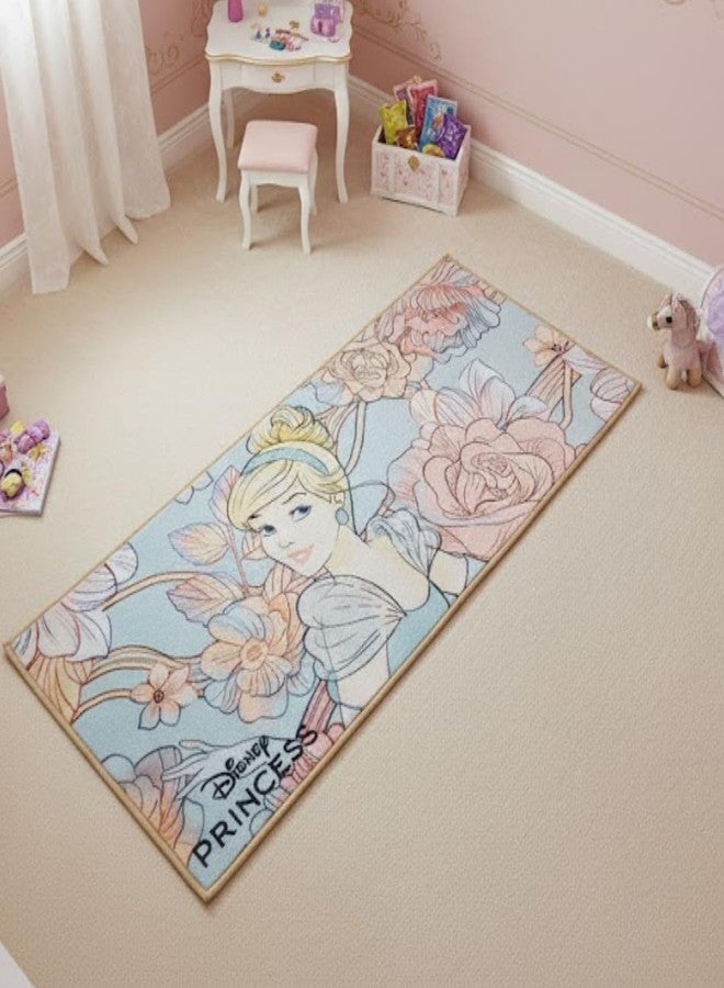Athom Living Disney Princess Runner Carpet 2x4.5 Ft, Soft Printed Mat with Anti-Skid Backing, Durable Washable Runner for Kids Bedroom, Play Area & Playroom Décor - Image 1