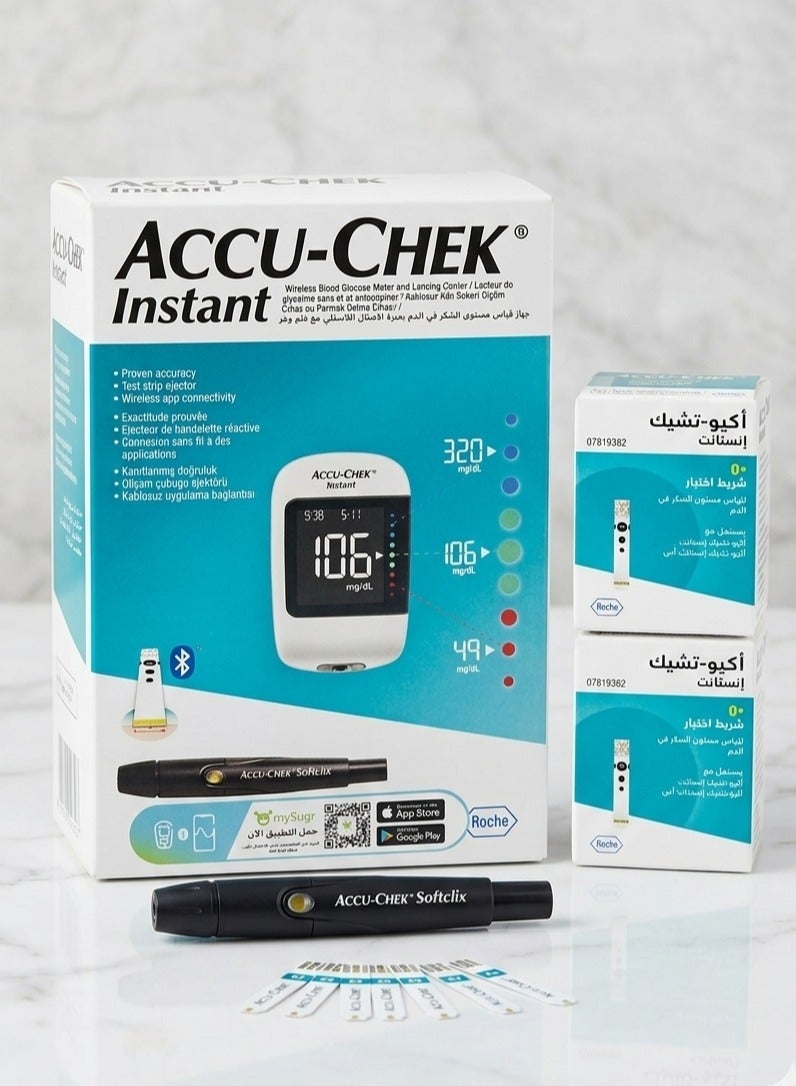 ACCU-CHEK Instant Instant blood glucose monitor set & 100 strips - Image 1