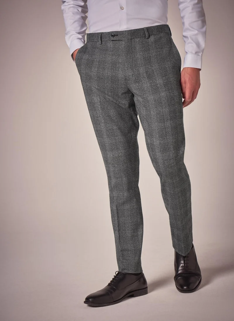 Matalan Taylor & Wright Stanton Grey Check Slim Fit Trousers