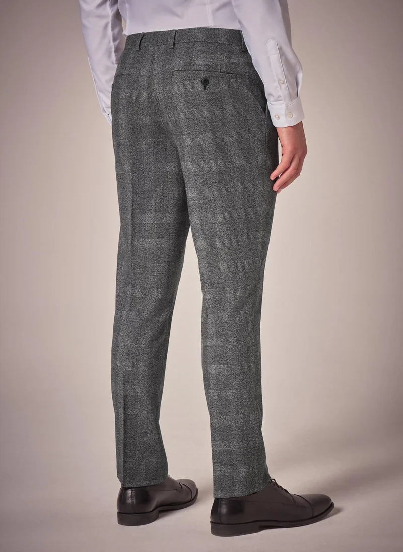 Matalan Taylor & Wright Stanton Grey Check Slim Fit Trousers
