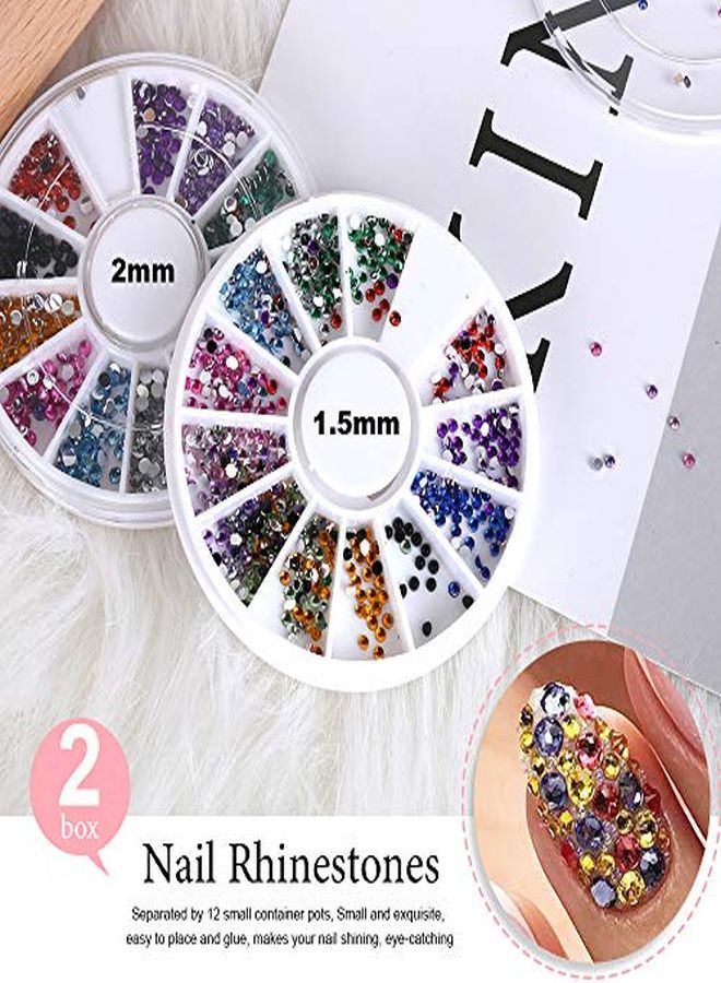 Teenitor Designer Teenitor Stamp Nail Art Tool With 15Pcs Nail Painting Brushes Nail Dotting Tool Nail Foil Manicure Tape Color Rhinestones For Nails - Image 5