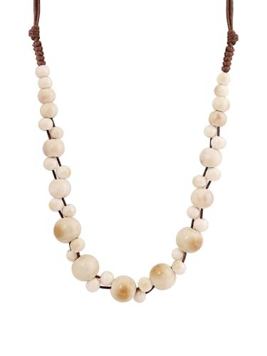 MINACHI Hippie Boho White Cream Ceramic Round Spherical Bead Necklace Bohemian Jewelry Gifts for Women - Image 1