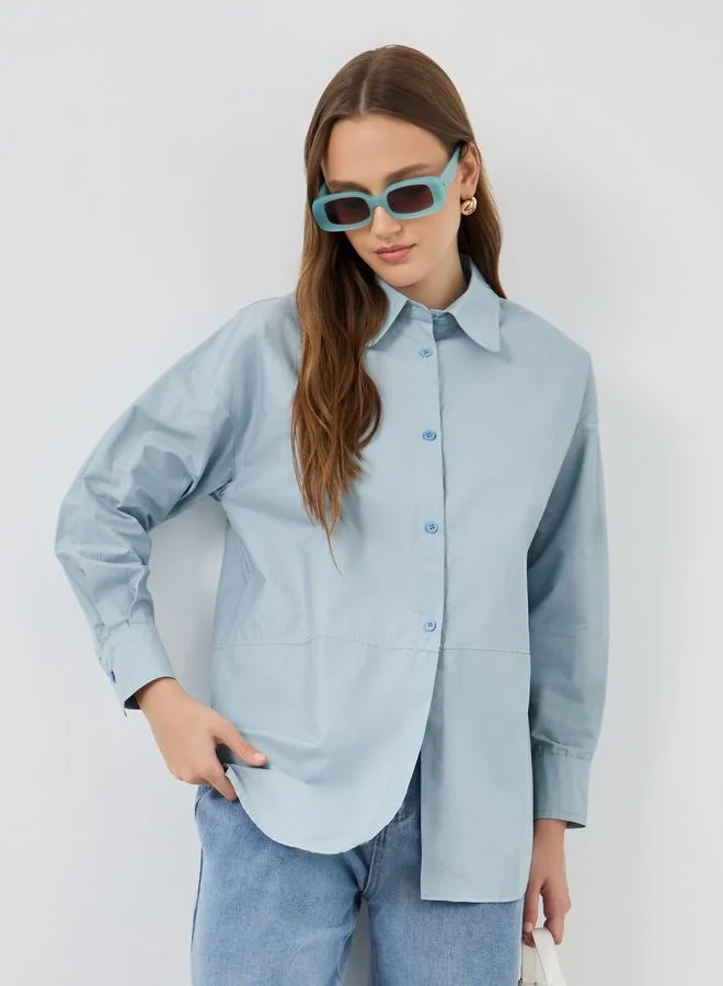 Take Two Take Two Solid Spread Collar Long Sleeve Shirt