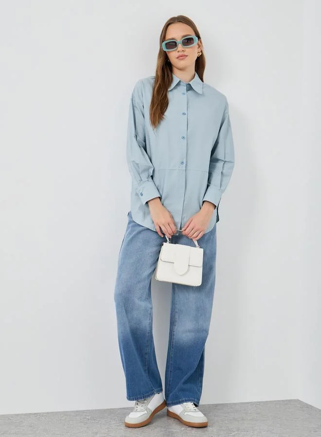 Take Two Take Two Solid Spread Collar Long Sleeve Shirt