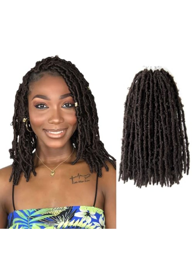 BOHOBABE 8 Packs Butterfly Locs Crochet Hair 14 Inch Light Weight Butterfly Faux Locs Crochet Hair Short Brown Distressed Butterfly Locs 4 - Image 1