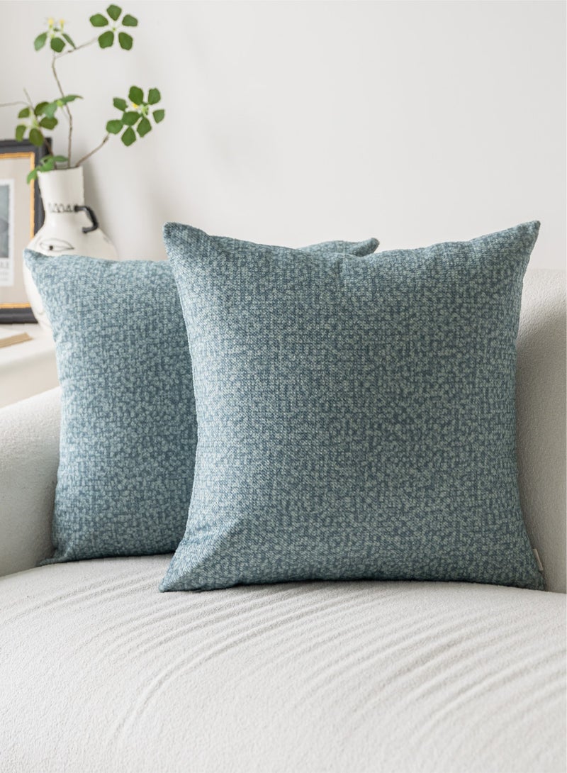 a moment a moment Blue Couch Throw Pillow Covers 45x45 CM for Couch Bed Sofa Decorative Pillows Cushion Covers Two-tone Color Twill Pack of 2 Modern Pillows for Sofa Bedroom  - Image 1