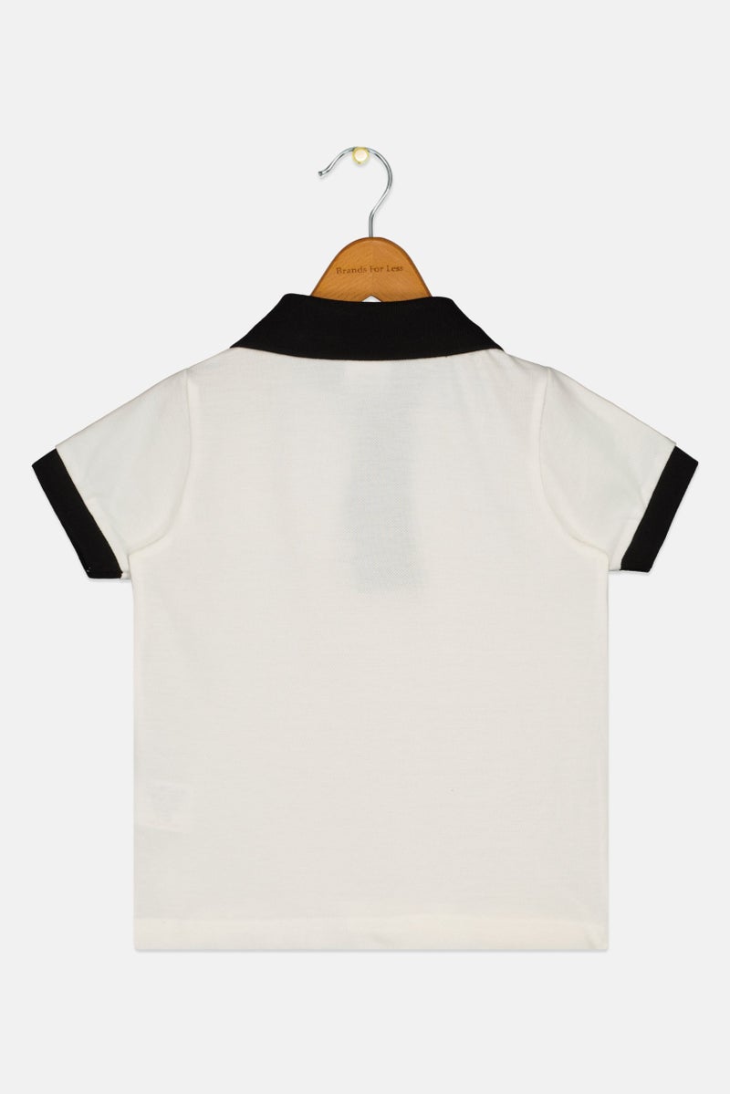 Disney Toddlers Boy Short Sleeve Micky Mouse Polo Shirt, White - Image 2