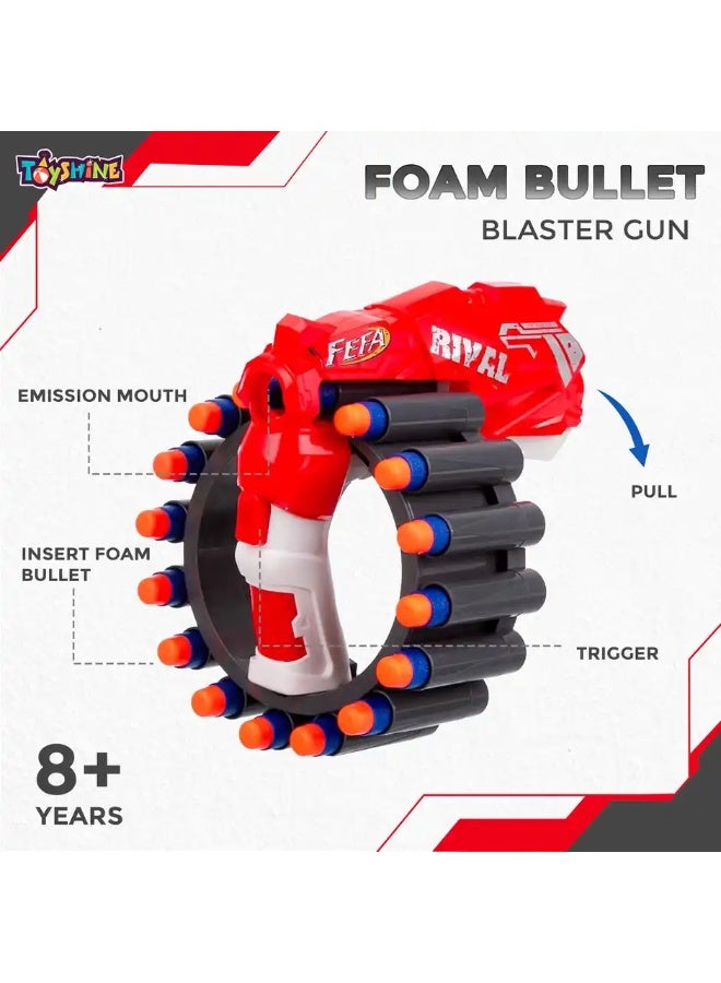Toyshine Long Range 60ft Pull-Reload Foam Blaster with 20 EVA Bullets & Wrist Target | Toy Gun - Image 3