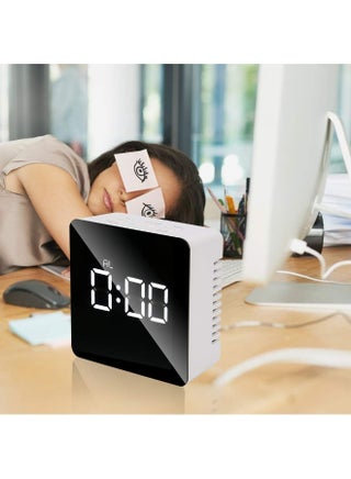 منبه LED صغير، منبه رقمي، مرآة مكياج مكتبية، مؤقت، ساعة رقمية، شاشة LED عاكسة، ساعة إلكترونية بجانب السرير، ساعة مكتبية صغيرة - view 5