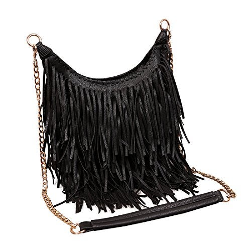 Lanpet Women Fringe Tassel Cross Body Bag Leisure Shoulder Bag - Image 2