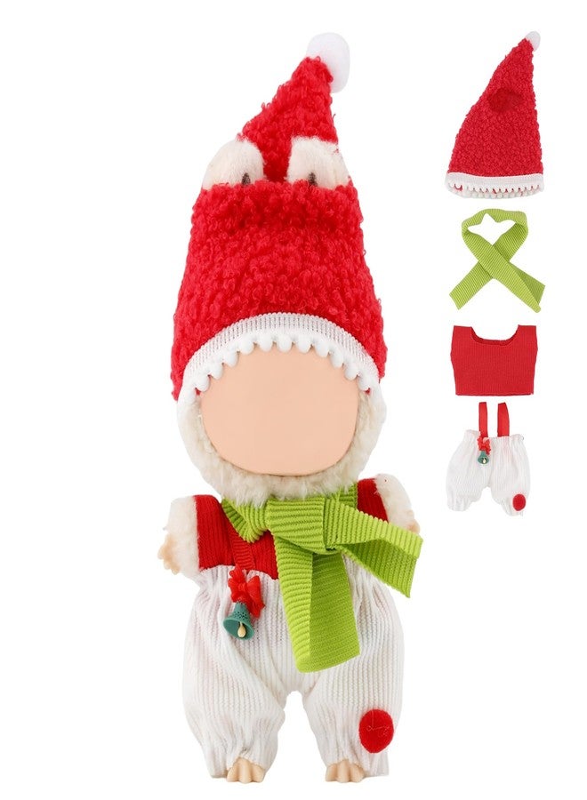 HAPINYOU 4 Pcs Lububu Christmas Clothes Compatible with 17cm Doll Clothes, Christmas Elf Accessories Sets Include Hat, Scarf, Top & Pants Costume for Dolls Premium Holiday Outfit (No Doll) - Image 1