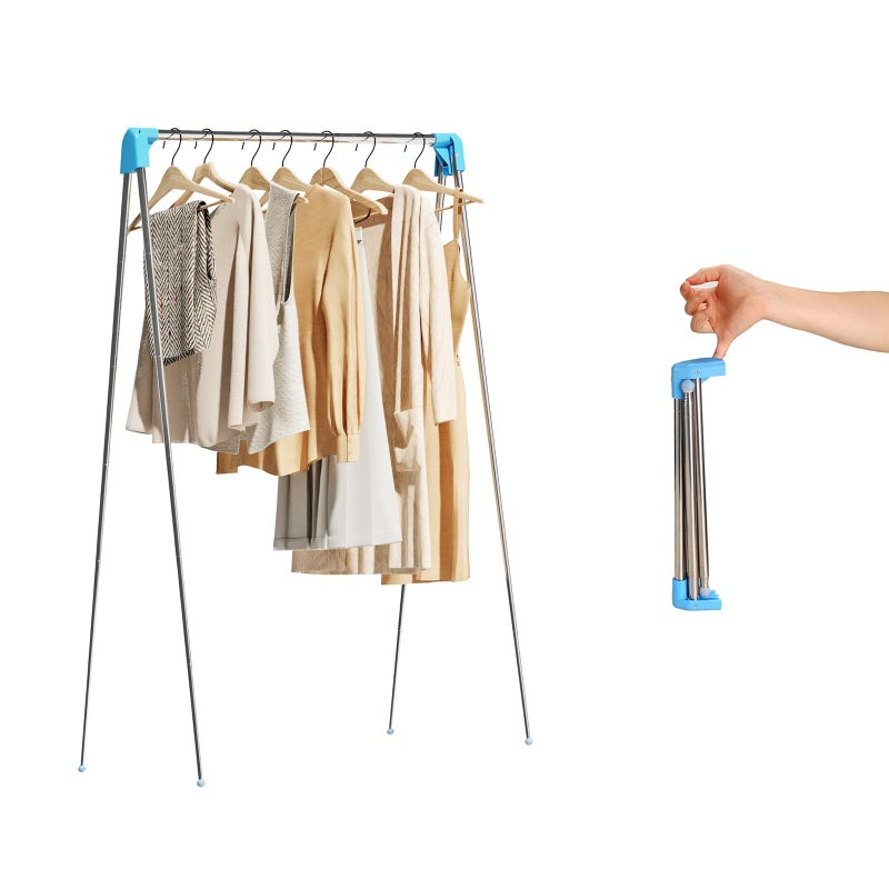 URZCT Travel Garment Rack ,Portable and Foldableï¼ŒFolding Clothes Rack for Dance,Travel,Camping, Drying,RV, Indoor,Outdoor. A Collapsible Mini Clothing Rack. - Image 1