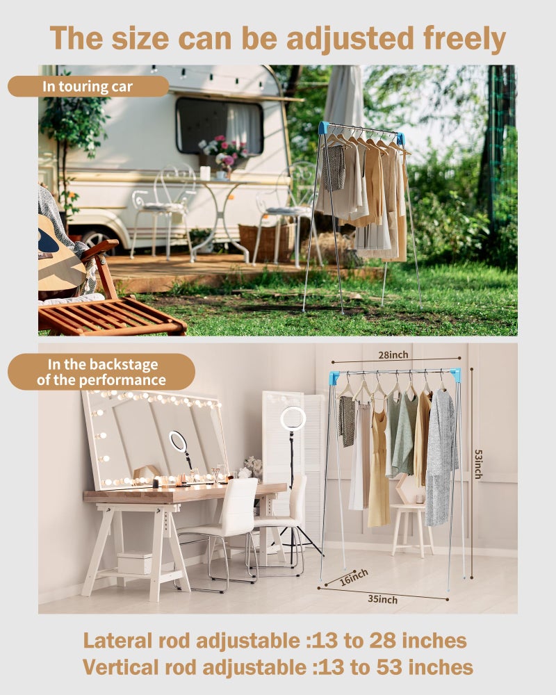 URZCT Travel Garment Rack ,Portable and Foldableï¼ŒFolding Clothes Rack for Dance,Travel,Camping, Drying,RV, Indoor,Outdoor. A Collapsible Mini Clothing Rack. - Image 5