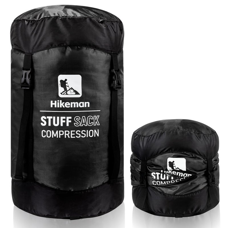 HIKEMAN Compression Sack 50 More Storage 12L19L32L46L53L Compression Stuff Sack WaterResistant Ultralight Sleeping Bag Stuff Sack Space Saving Gear for Camping HikingBlackS - Image 2