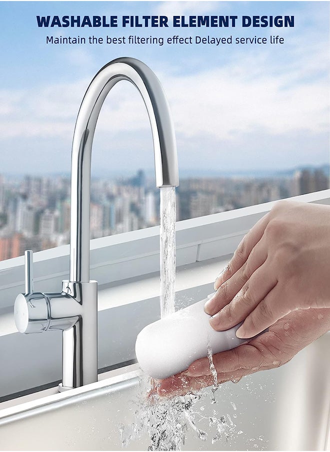 Transparent Shell Faucet Water Filters 7 Stage Filter Activated Carbon Faucet Filter Systems Tap Water Filters and Kitchen Purifiers Reduces Chlorine Taste Odor Fits Standard Faucets