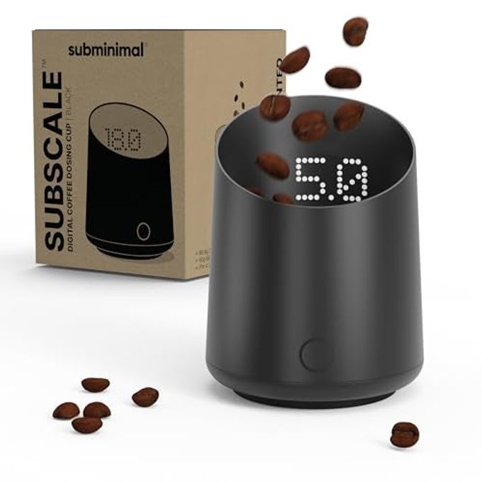 subminimal Subscale Digital Dosing Cup With Led Display  Sleek & Precise Coffee Bean Weight Scale Dosing & Brewing Coffee Accessories, Perfectly Measures Coffee Grounds For Coffee Espresso Black - Image 1