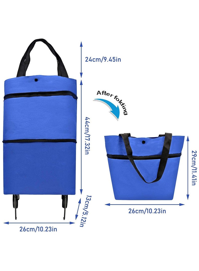 2 in 1 Expandable Travel Bag with Wheels Shopping Stroller for Home Supermarket - Versatile and Compact - Image 3