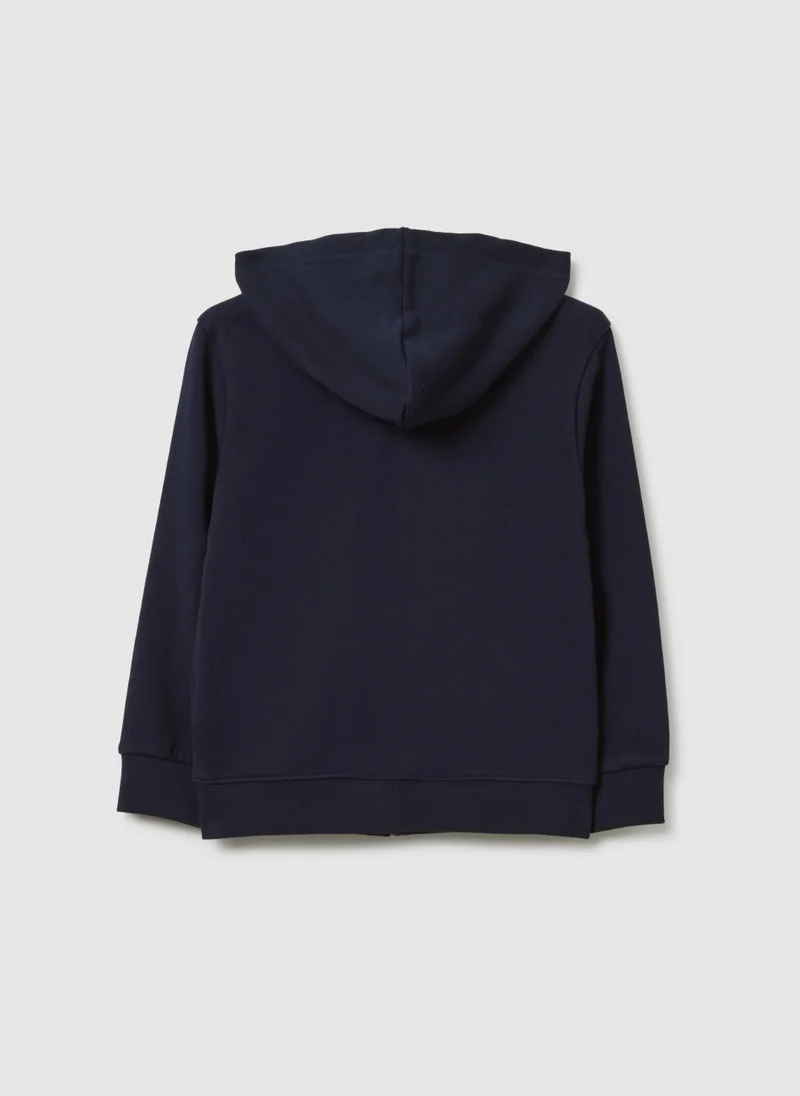 او في اس هودي قطن أزرق بقصة عادية للأطفال من