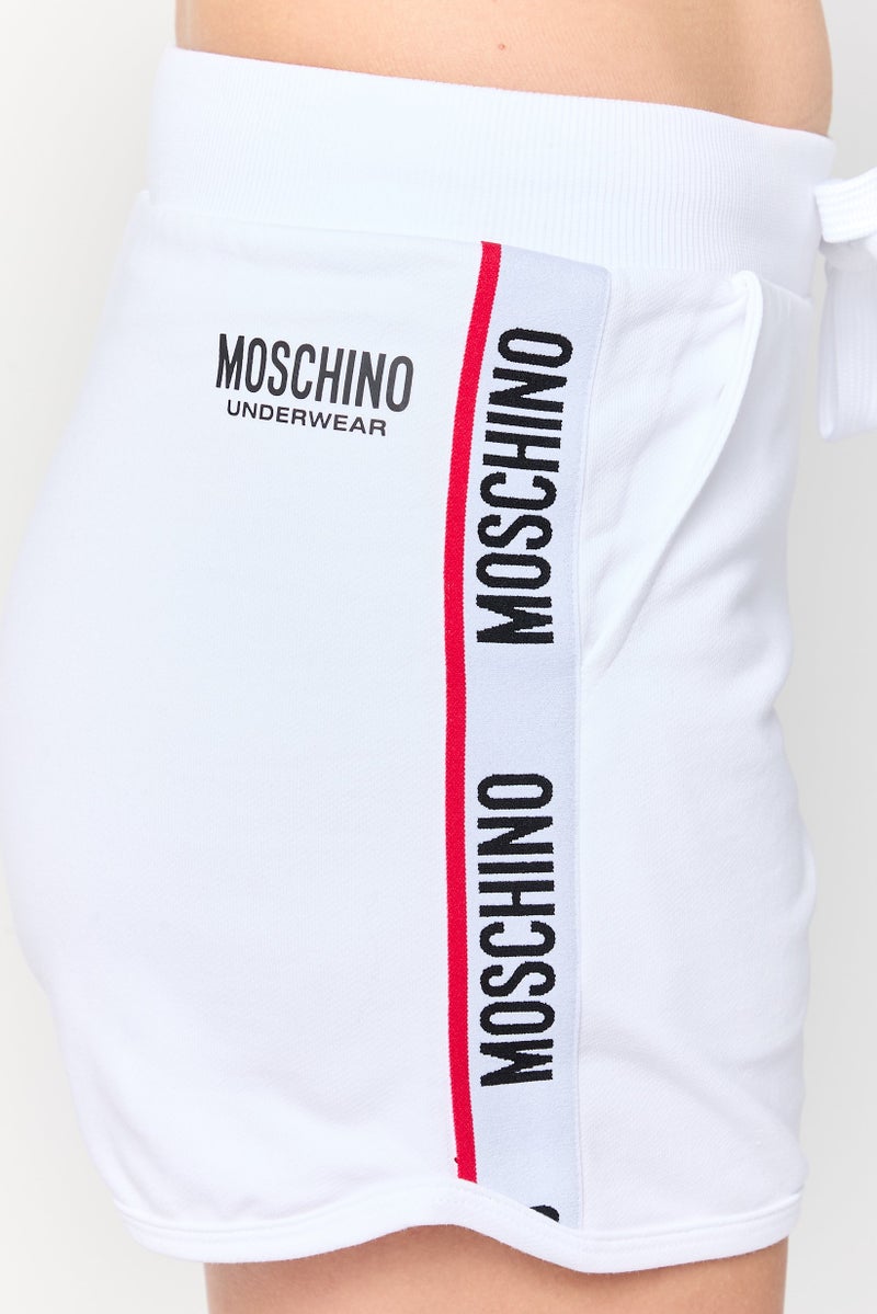 MOSCHINO Women Brand Logo Underwear Shorts, White - Image 3
