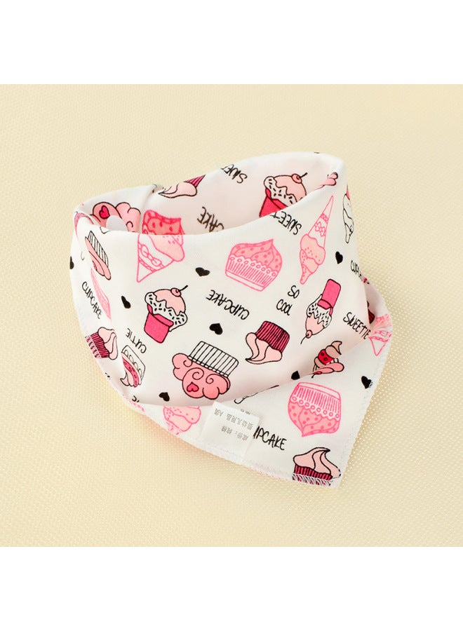 Baby's Towel Baby's Pure Cotton Triangle Towel Double Layer Cartoon Printed Baby's Triangle Towel Children's Bib
