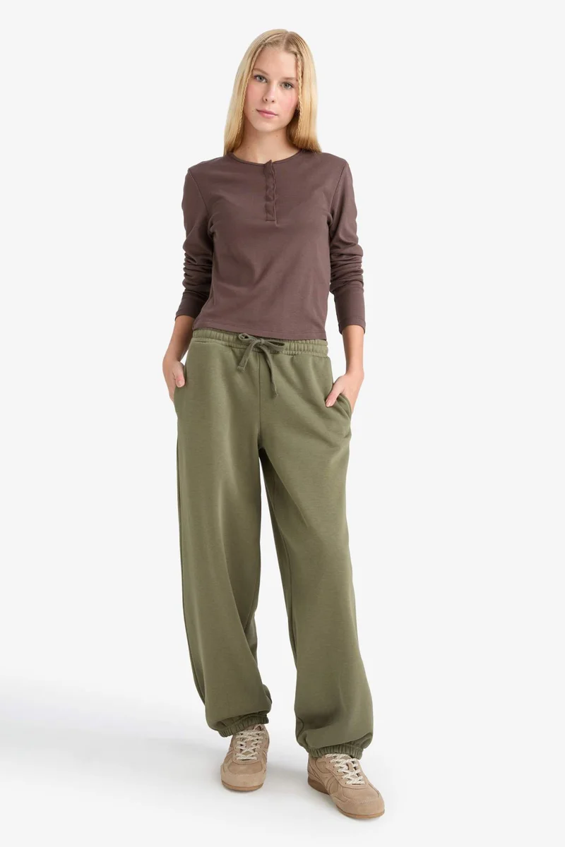 ديفاكتو Thick Tie Waist Jogger Sweatpants
