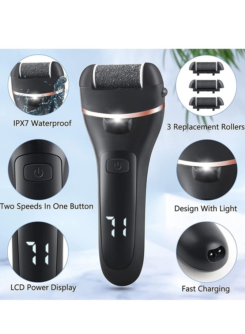 0TO1 TECH Electric Callus Remover for Feet, Rechargeable Pedicure Tools Foot Care Feet File, 13 in 1 Callous Remover Kit for Remove Cracked Heels and Dead Skin, with 3 Roller Heads 2 Speed, Battery Display - Image 2