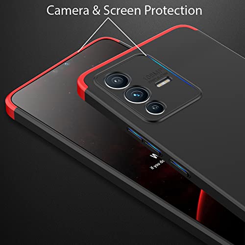 Kapa Double Dip Full 360 Protection Back Case Cover for Vivo V23 (5G) (Red, Black) - Image 4