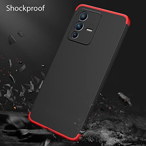Kapa Double Dip Full 360 Protection Back Case Cover for Vivo V23 (5G) (Red, Black) - Image 3