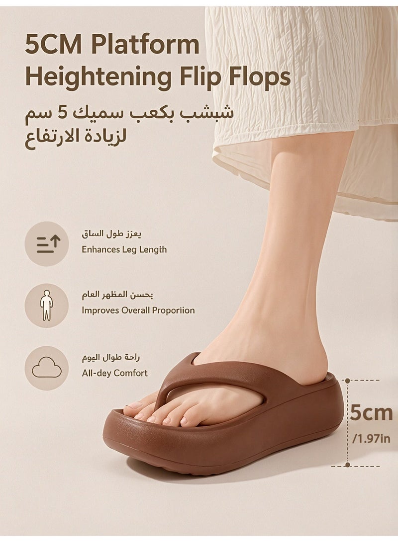GUOLUOFEI Women's Platform Flip Flops, Casual Wedges Sandals With Arch Support, Summer Chunky Heeled Slides, Beach Thong Slippers - Image 1