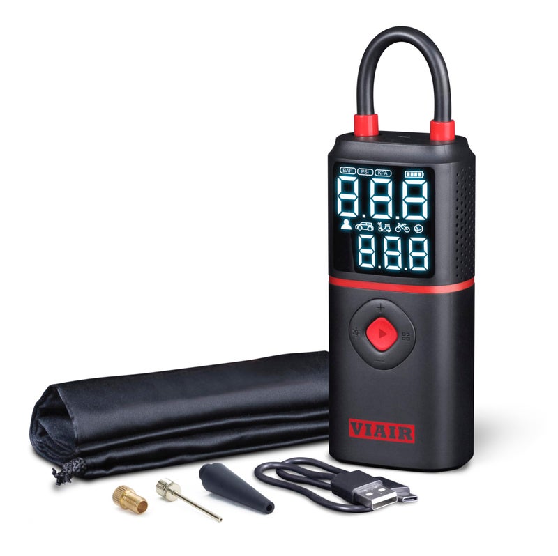 VIAIR EVC - Every Vehicle Carry™ Rechargeable Tire Inflator Portable Air Compressor with LED Light, Electric Air Pump for Cars, Bicycles, Motorcycles, Digital LED Display with preset function - Image 5