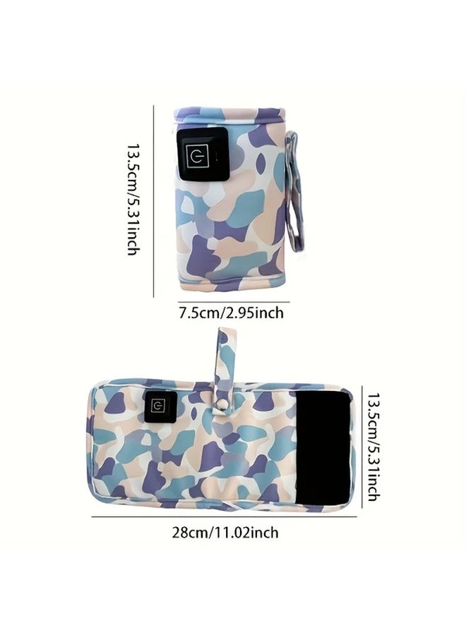 USB Milk Warmer Pink Travel Stroller Insulation Bag Portable Nursing Bottle Heater Christmas Halloween Thanksgiving Gift - Image 2